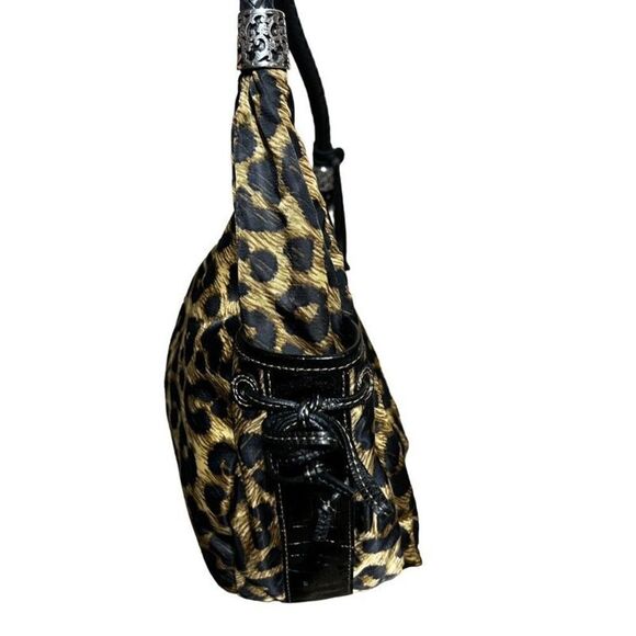 Brighton Jillian Leopard Print Soft Hobo Purse with Matching Eyeglass Case - Picture 4 of 11